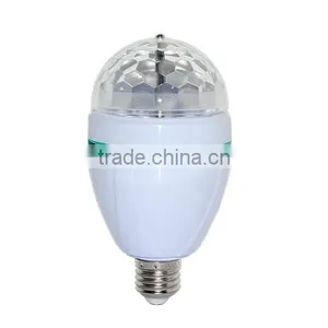 NEW Style RGB Full Color E27 3W AC 110V 220V LED Bulb Crystal Auto Rotating Stage Effect DJ Mini Laser Disco Stage Light Lamp thumbnail-3