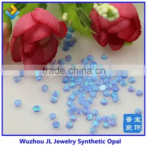 Synthetic Round Cabochon Fire Opal for Sale Whit Fire White Op17 Fancy and Beautiful thumbnail-3