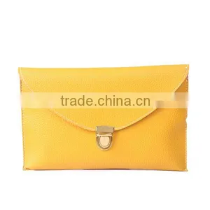 Fashion Yellow Evening Bags Envelope Clutch Crossbody Satchel Purse Leather Lady Bag thumbnail-2