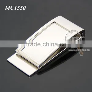 Promotional Metal Folding Square Shaped Blank Metal Spring Zinc Alloy Casting Money Clip thumbnail-2