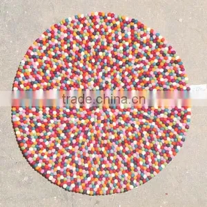 Multi Color Woollen Felt Ball Carpet thumbnail-1
