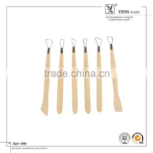 Wholesale 6pcs Wooden Handle Pottery And Clay DIY Tools thumbnail-1