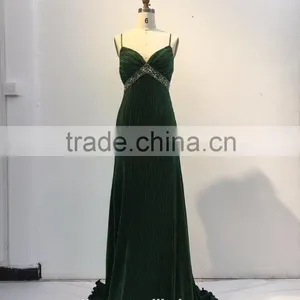 Floor Touching Chaozhou Emerald Green Evening Dress in China thumbnail-2