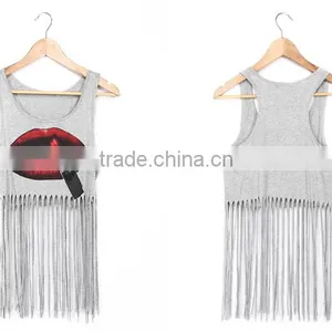 Big Mouth Printed Lady Blouse & Top Wholesale Tank Top Women thumbnail-4