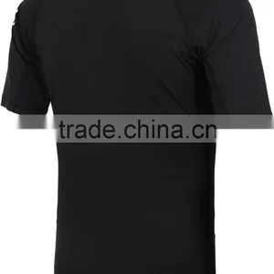 92% Polyester 8% Spandex (Lycra) Crew Neck Short Sleeve Black Compression Shirt / Rash Guard With Sublimated thumbnail-2