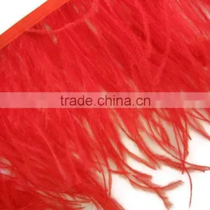 Factory Wholesale 15-20cm Thicken Ostrich Feather Trim Moq 5m/color thumbnail-5