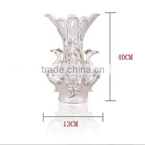 Fashion Gold Outline Peacock White Vases for Wedding Centerpieces thumbnail-6