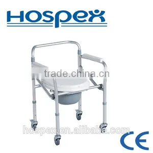 Foldable Aluminium Commode Chair With Height Adjustable thumbnail-1