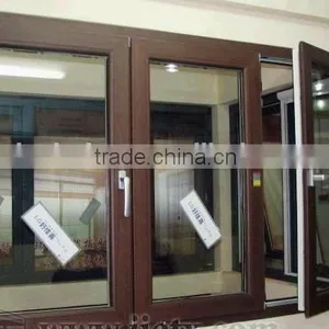 Wood Color Frame Cheap House Casement Window With Grills for Sale thumbnail-3
