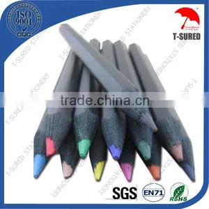 3.5 Inches 12PCS Black Wood Color Pencils With Sharpener thumbnail-1