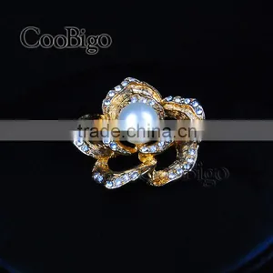 Fashion Jewelry Flower Rhinestone Pearl Brooches Pin Wedding Girl Gift Dresses Hijab Scarf Apparel Accessories thumbnail-4