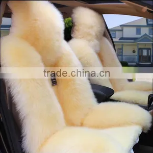 Customized Luxury Sheepskin Long Fur Car Seat Covers Lambskin Fur Car Seat Cushion Cover Universal in Winter thumbnail-6
