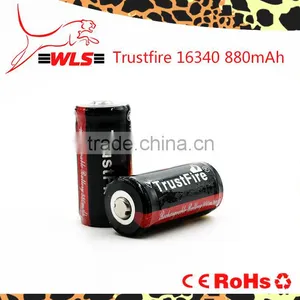Original 16340 Li-ion Battery Trustfire 3.7V 16340 880mah Rechargeable Cell Made in China thumbnail-5