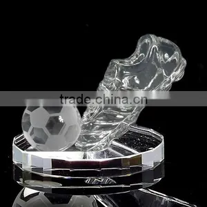 Hot Sale Cheap Clear Crystal Glass Shoes and Football Model Trophies, Crystal Trophy for Souvenir Gift thumbnail-1