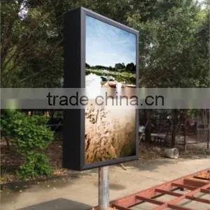 China Lowest Price Aluminum Lamp Post Light Box Lamp Post Signboard With Solar LED Lighting thumbnail-2