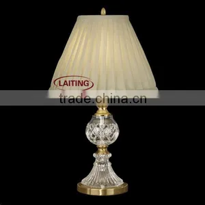 European Antique Fabric Crystal Table Lamps for Bedroom thumbnail-1