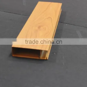 Heat Transfer Wood Grain Metal Suspended Linear Ceiling Aluminum Square Tube Screen Ceiling Tiles thumbnail-1