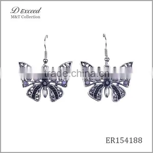 Wholesale Jewelry New Designs Ladies/Womens Ethnic Resin Beaded Earrings Butterfly Gold/Silver Plating Drop Earrings thumbnail-2