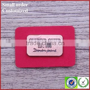 Custom Private Brand Name Logo Jeans Metal Leather Label Patch thumbnail-2