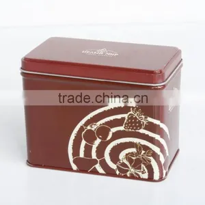 Empty Airtight Tin Rectangular Shape Metal Cookie Tin Can Food Tin Can For Sale thumbnail-2