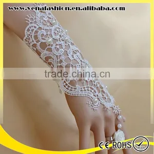 White Pearl Slave Bride Braclet, Pearl Lace Bracelet thumbnail-5