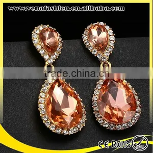 Peacock Color Good Quality Colorful Artificial Crystal Women Earrings thumbnail-6