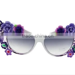 New Fashion Retro Handmade Cat Eye Flower Beach UV 400 Beach Style Sunglasses thumbnail-1