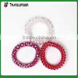 Simple Plastic Elastic Ponytail Holder Telephone Line Hair Tie thumbnail-1