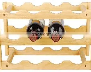 Antique Wooden Wine Rack With 3 Tiers thumbnail-1