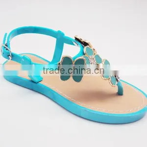 Flower Top PVC Flat Sandals for Girls and Women thumbnail-3