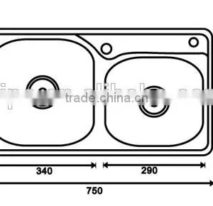 Top-Mount / Drop In Stainless Steel Double Bowl Kitchen Sink T101 thumbnail-2