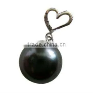 10mm Round Half Drilled Hole Black Pearl thumbnail-1