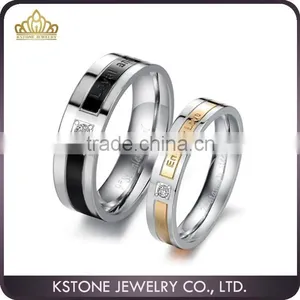 KSTONE 2015 316l Stainless Steel Couple Diamond Engagement Ring, Wedding Ring Couple Ring thumbnail-1