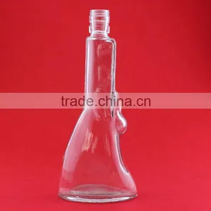 High Quality Heart Gin Bottle Frosted Alcohol Bottle Violin Glass Bottle thumbnail-1