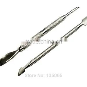 New 2Pcs Nail Art Stainless Steel Pusher Remover Tool Trimmer Set Accessories thumbnail-2