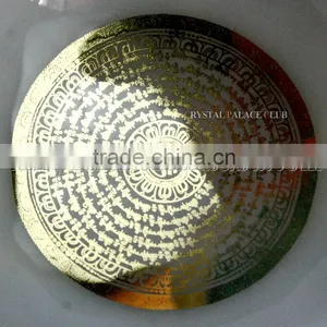 Frosted Quartz Crystal Singing Bowls With Design and Musical Note thumbnail-4
