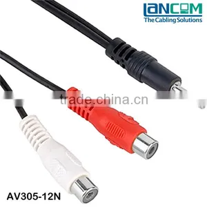 Colorful 3.5mm Dual Male to Female Stereo Audio Cable Nickle Plated thumbnail-1