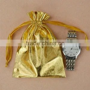 Shiny Metallic Silver Color Drawstring Pouches With Tassels thumbnail-1