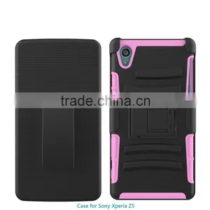 Best Selling Products Holster Hybrid Protective Silicone Kickstand Cases for Sony z5 Case Paypal Accept thumbnail-1
