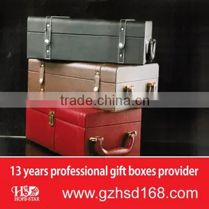 Hot Custom Luxury PU Leather Wine Box Wooden Box the Latest Packaging thumbnail-2