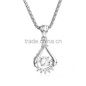 Fashionable 925 Sterling Silver Ladies Necklace Jewelry thumbnail-1