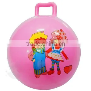 25cm Size Inflatable Pvc Bouncing Hopper Ball for Kids,ball With Handle thumbnail-3