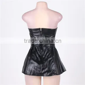 Fashionable Top Quality Corset Latex Leather Corset Corset Lingerie thumbnail-4