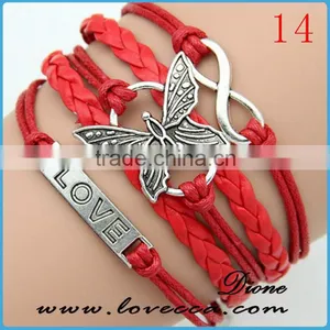 Fashion Statement Jewelry Classic Vintage Bracelets Infinitely Anchor Bracelet Leather thumbnail-2