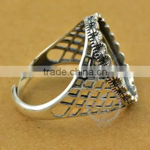 15*20mm 925 Sterling Silver Antiqued Silver Vintage Style Oval Bezel Ring Base Blank Supplies DIY Findings 1223067 thumbnail-4