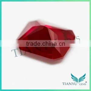 Loose Wholesale Octagon Princess Cut Created Synthetic Red Star Ruby thumbnail-4