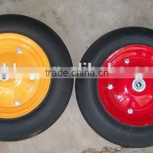 14 Inch Solid Rubber Wheel With Metal Rim Tool Trolley Wheel 14''*3'' Rubber Wheel for Trolley thumbnail-3
