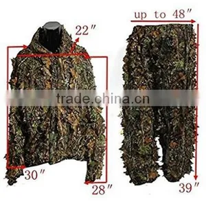 Woodland Camo Ghillie Suit 3D Camouflage Jungle Hunting Clothing Set thumbnail-4