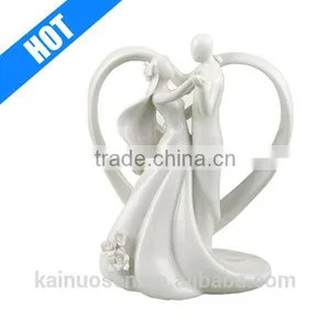 White Glazed Porcelain Wedding Accessories Cake Top thumbnail-1