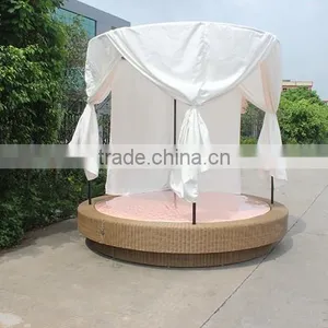 Fancy Contemporary Theme Hotel Wicker Round Beds thumbnail-3